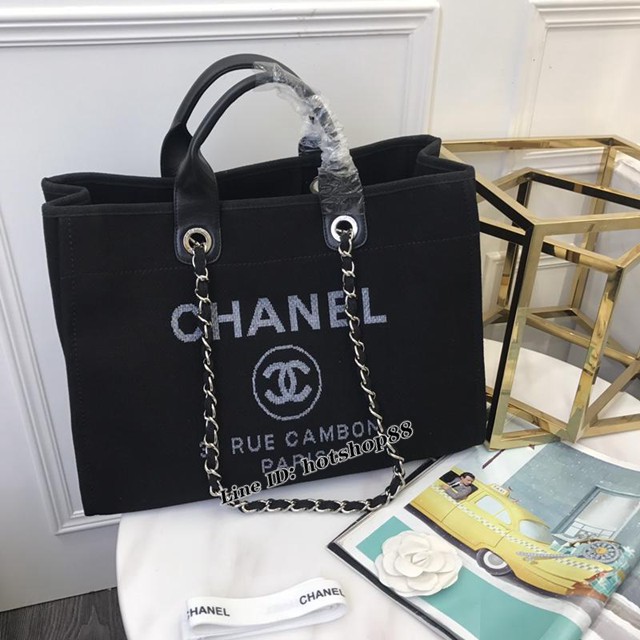 CHANEL女包 最新牛仔購物袋沙灘包 原單對版正品 經典新配色 對版刺繡LOGO 香奈兒手提袋 chanel單肩包 djc1603